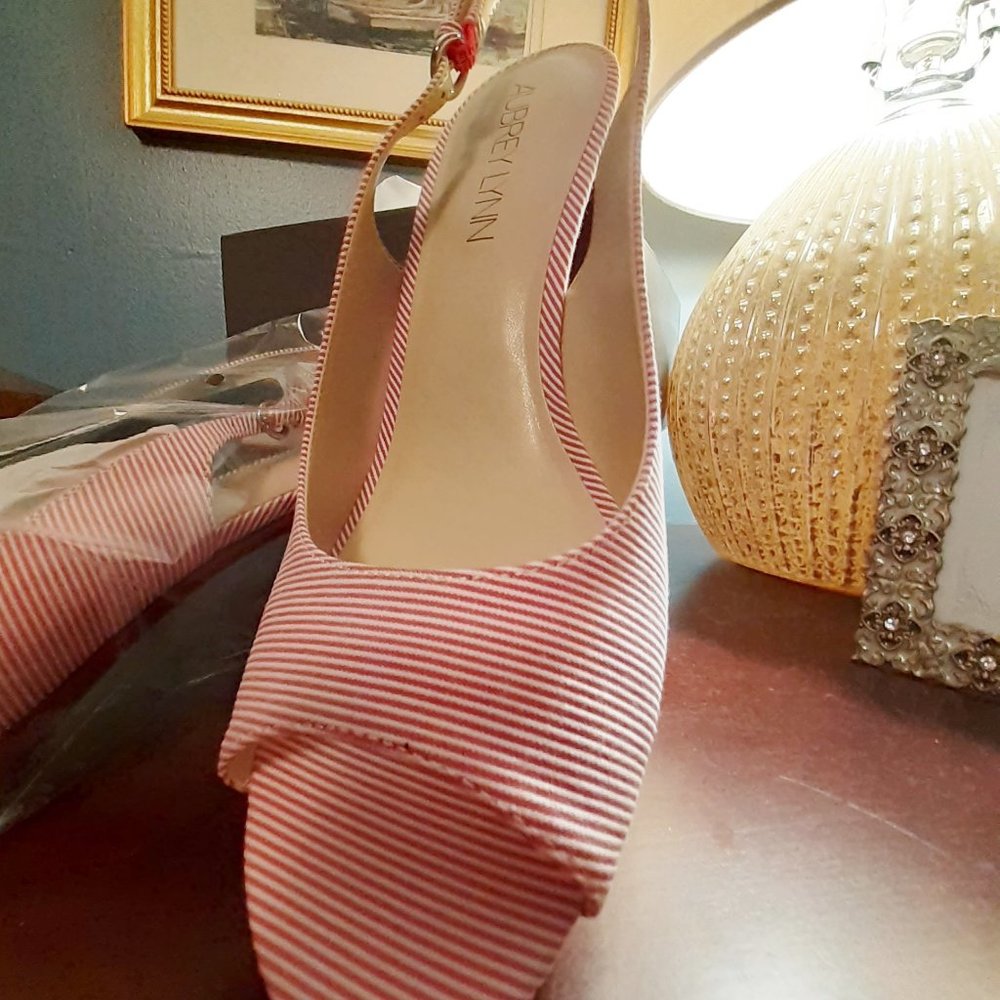 Women's Red & White Classic Strapped Heel Aubrey Lynn